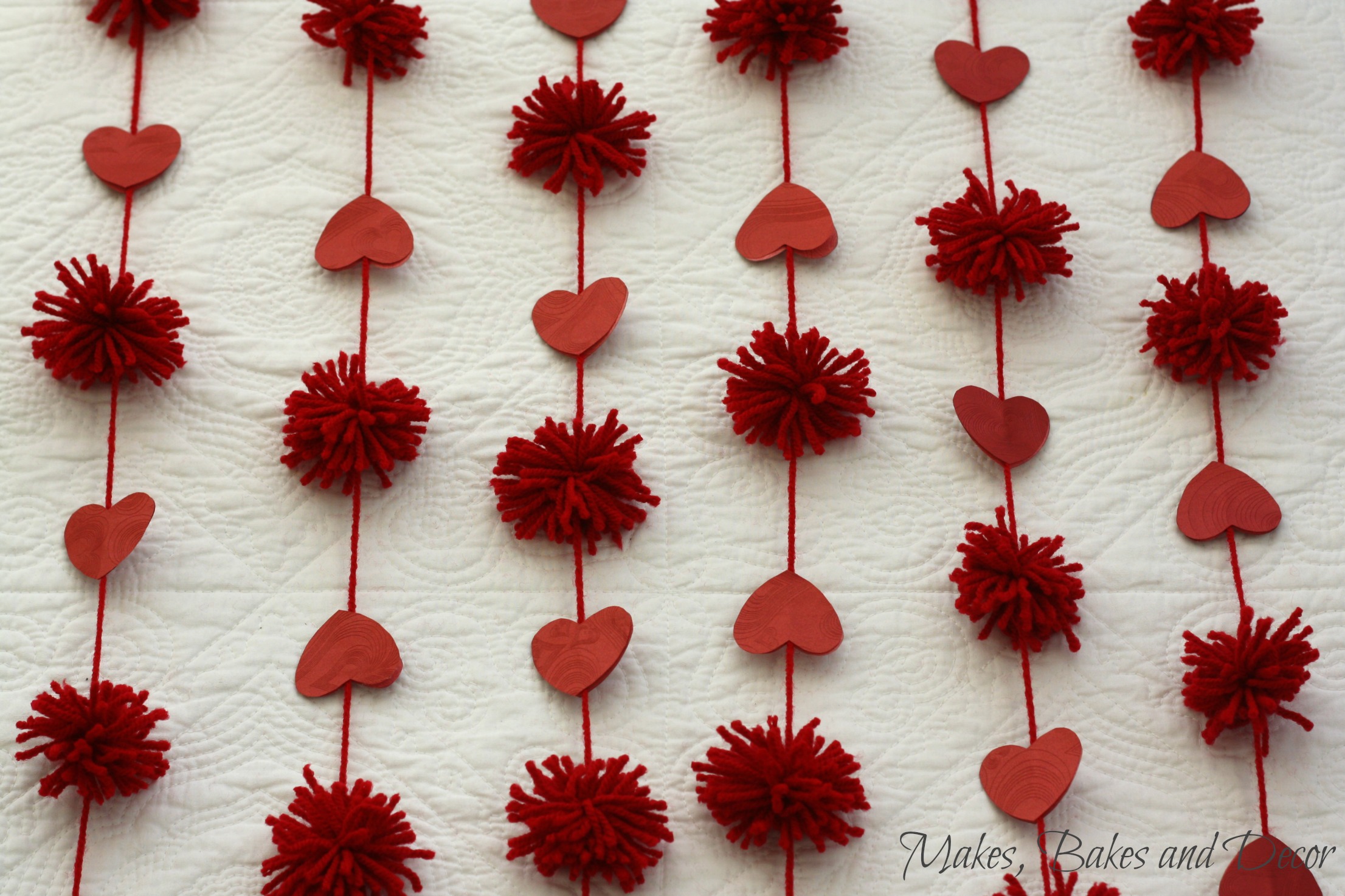 Valentine's Pom Pom Garland Makes, Bakes and Decor