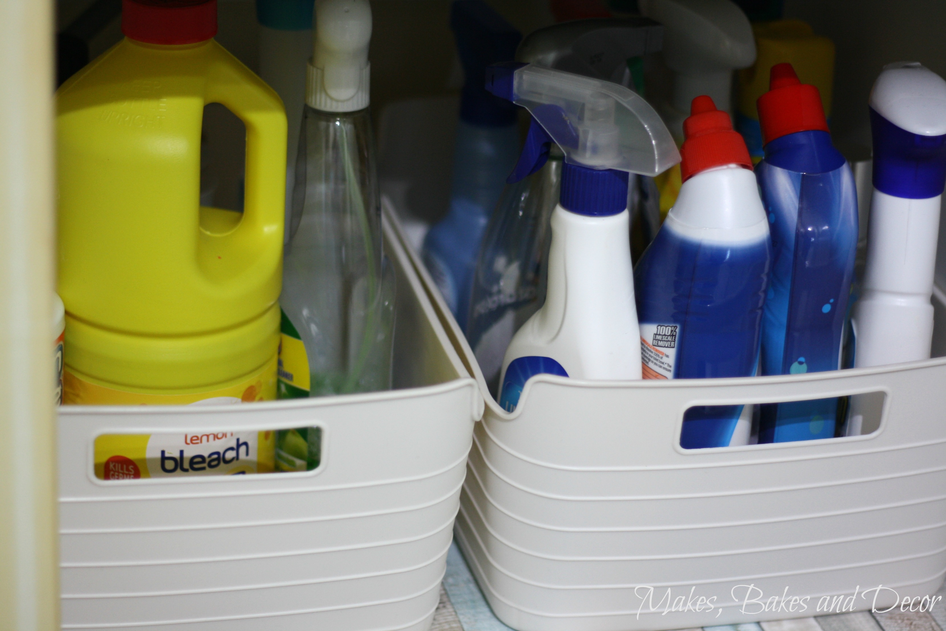 how to organise the cleaning products