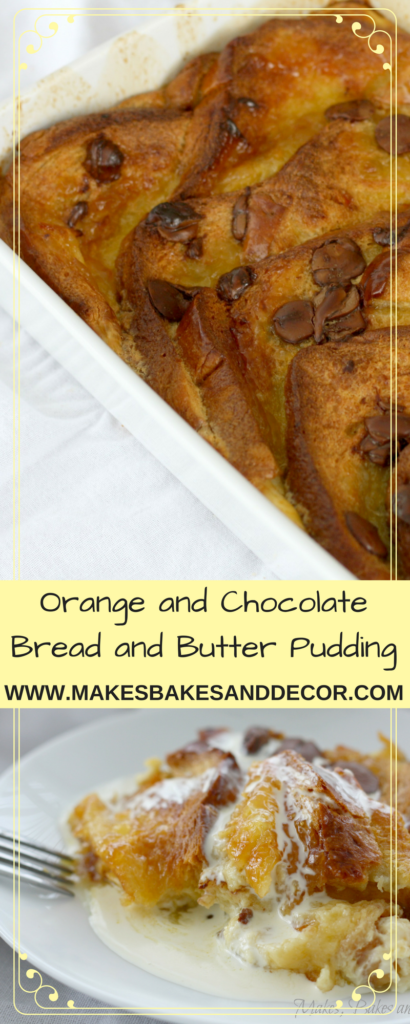 orange and chocolate bread and butter pudding
