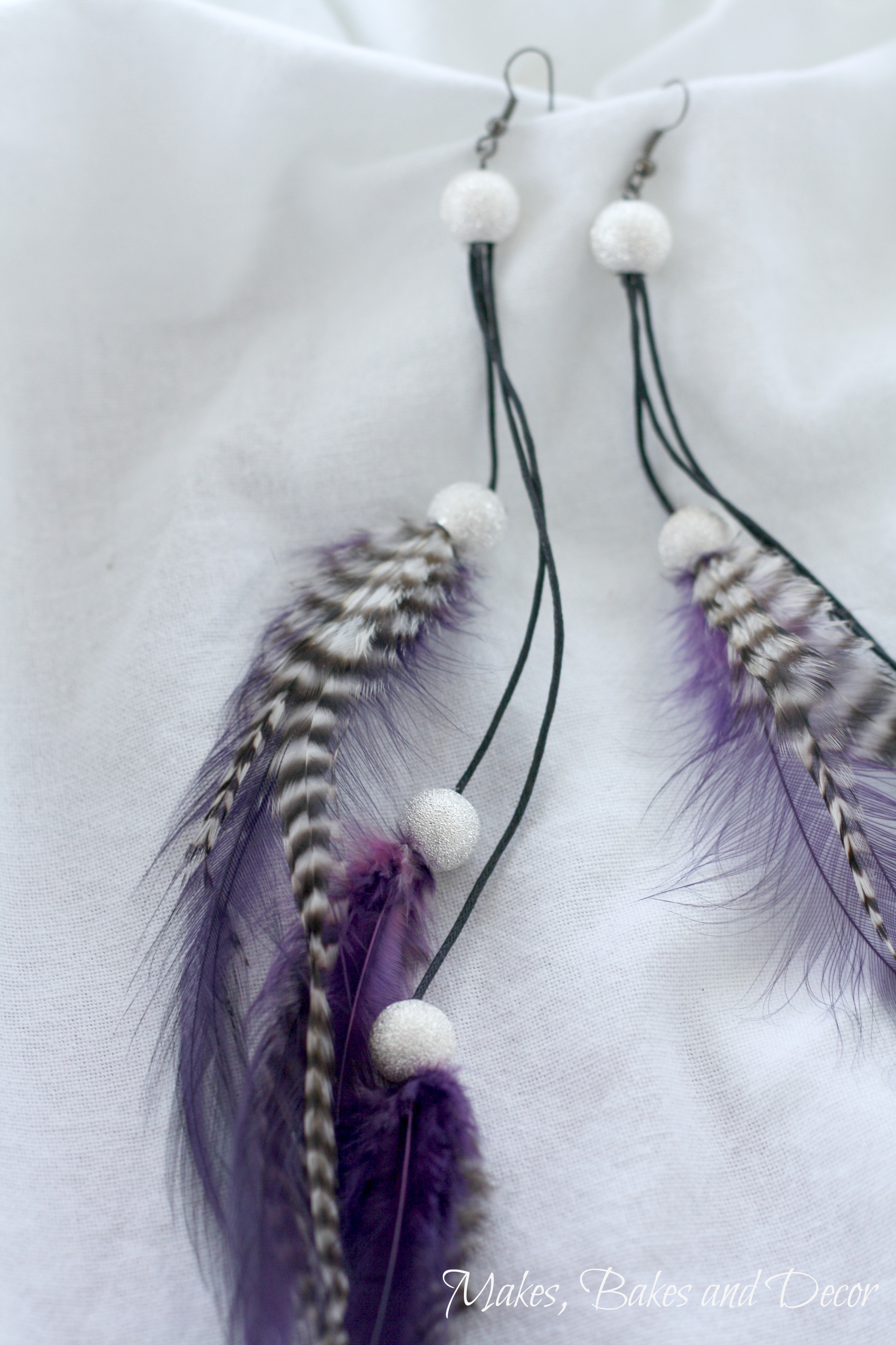 summer festival feather earrings