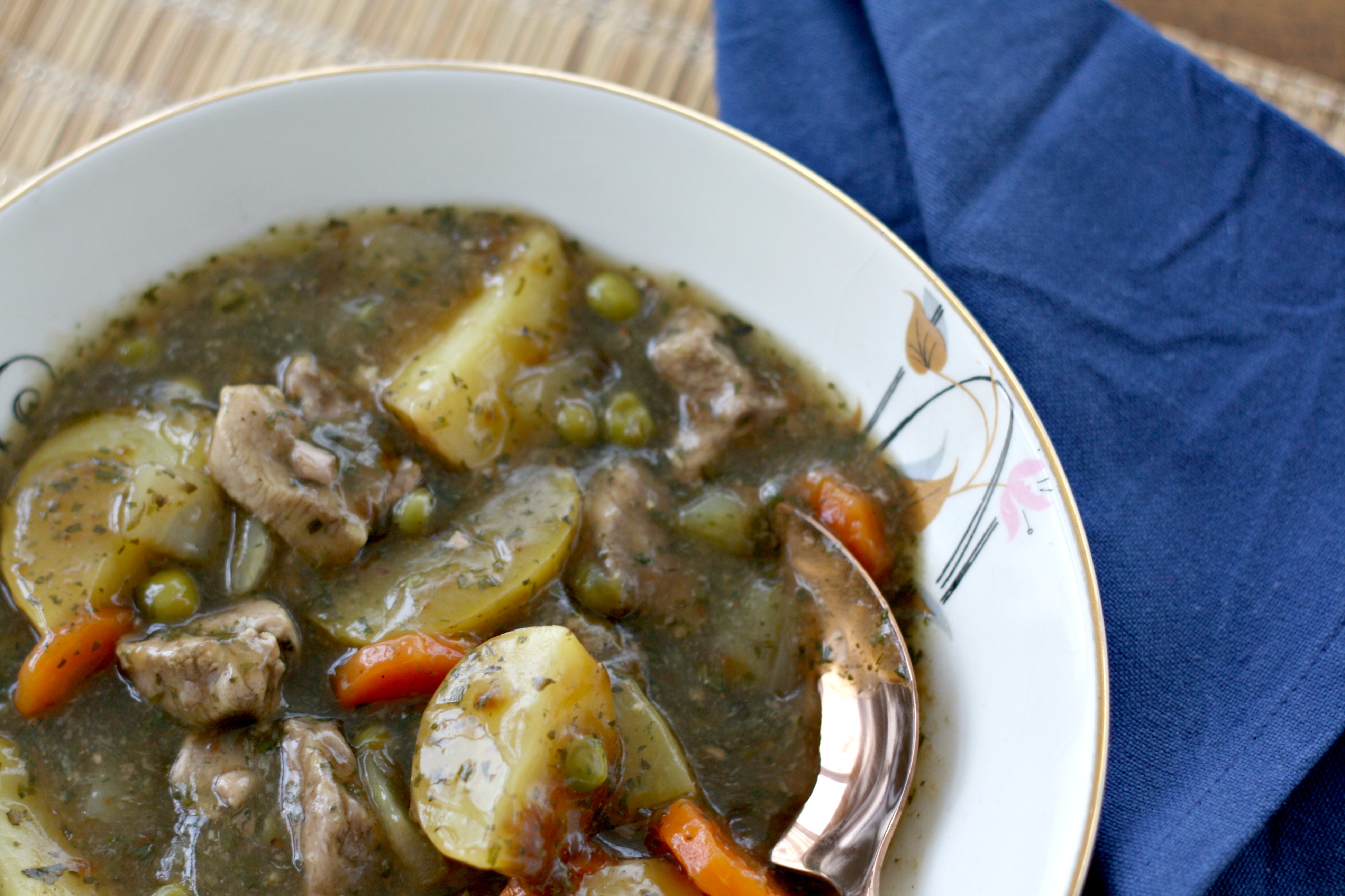 slow cooker minted lamb stew