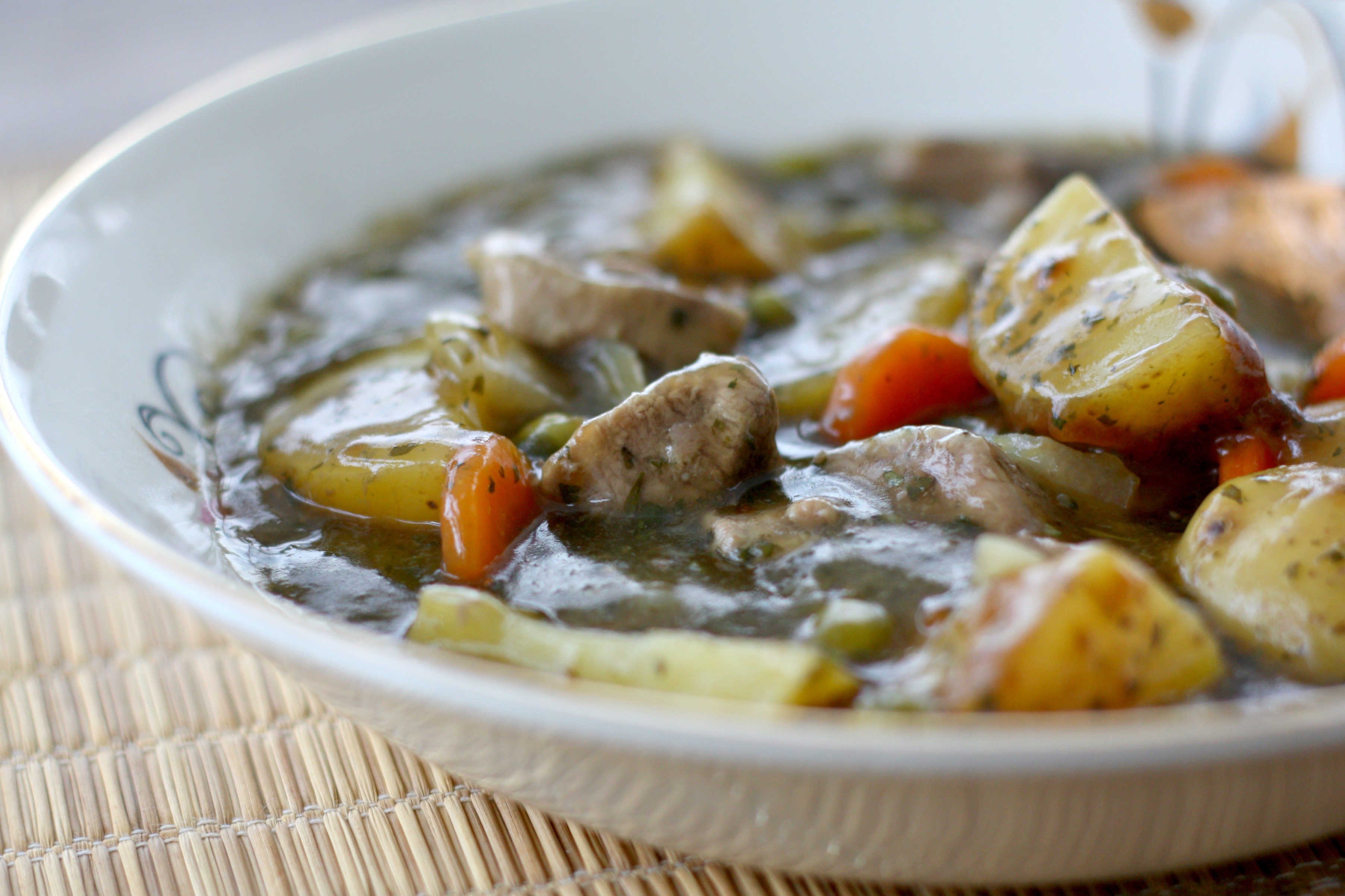 slow cooker minted lamb stew