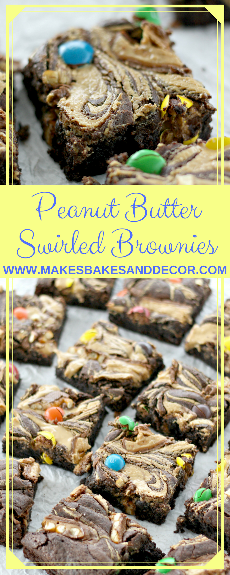 peanut butter swirled brownies