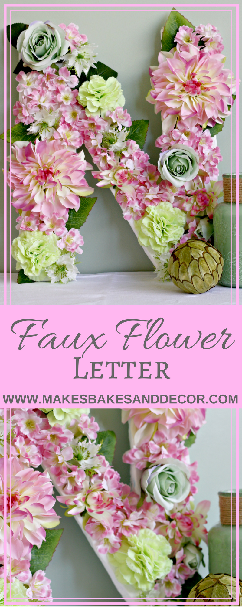 faux flower letter