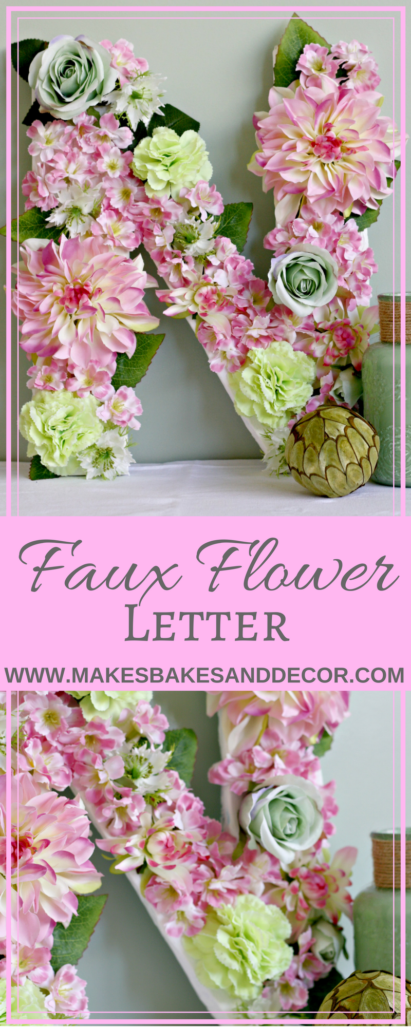 DIY Faux Flower Monogram