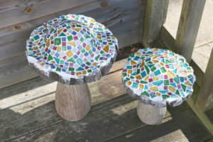mosaic garden mushrooms