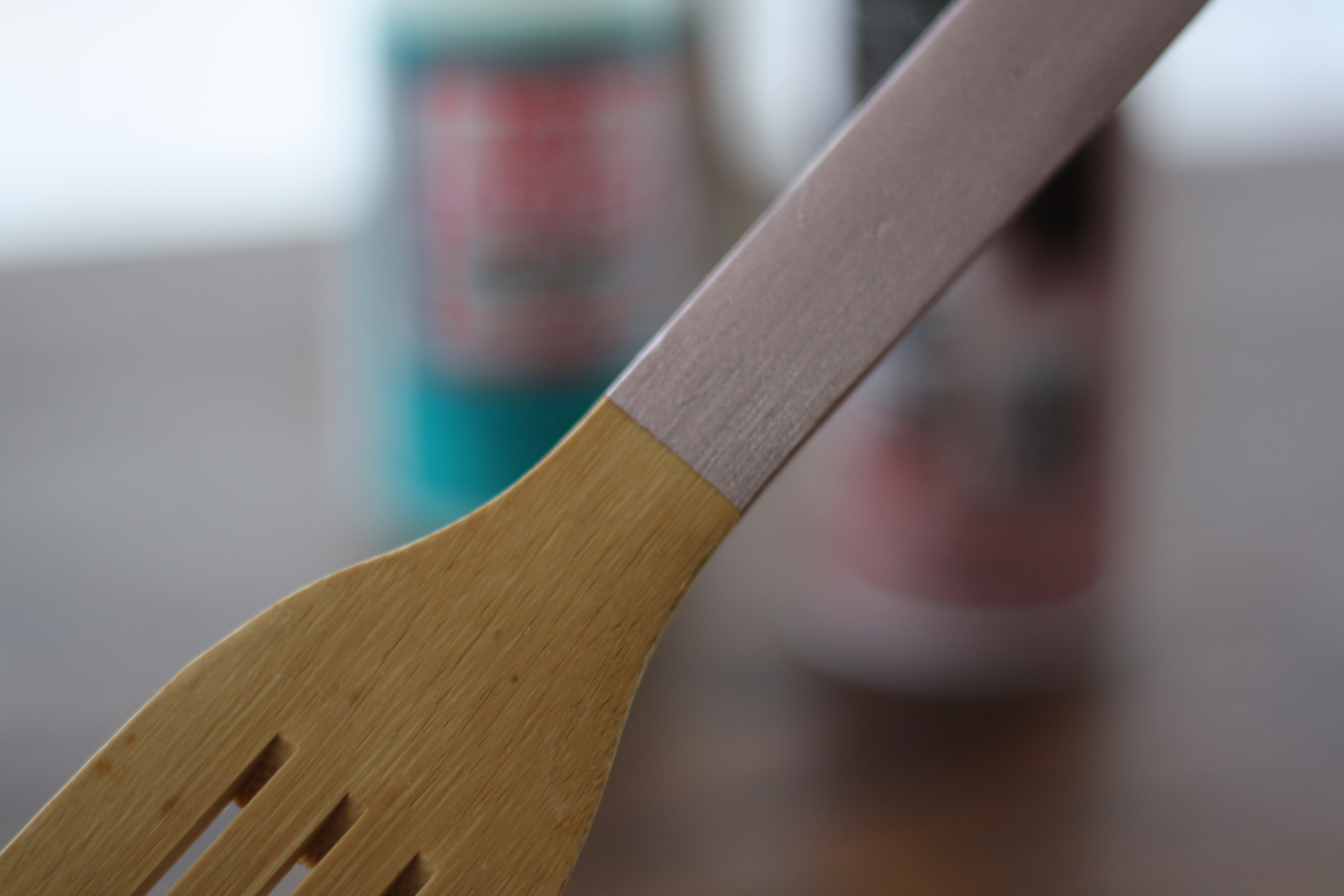 spray painted kitchen utensils