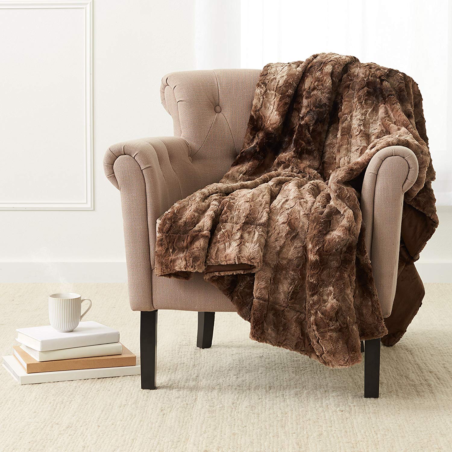 Catherine lansfield faux fur best sale wolf throw