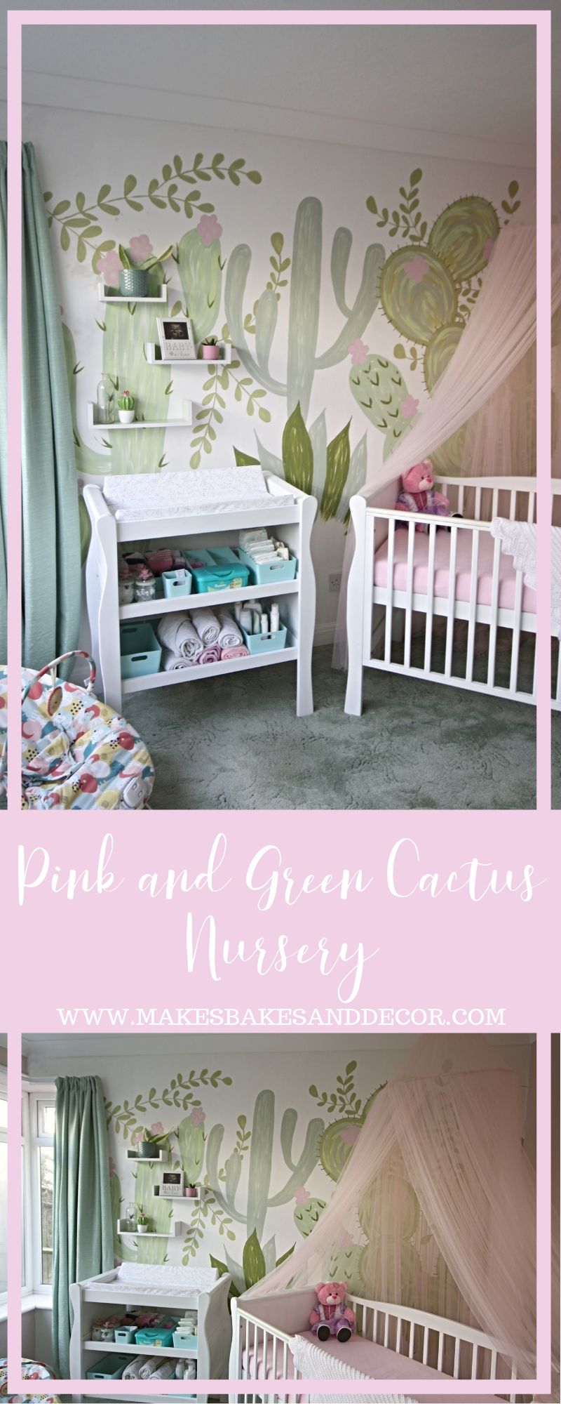 pink and green cactus nursery