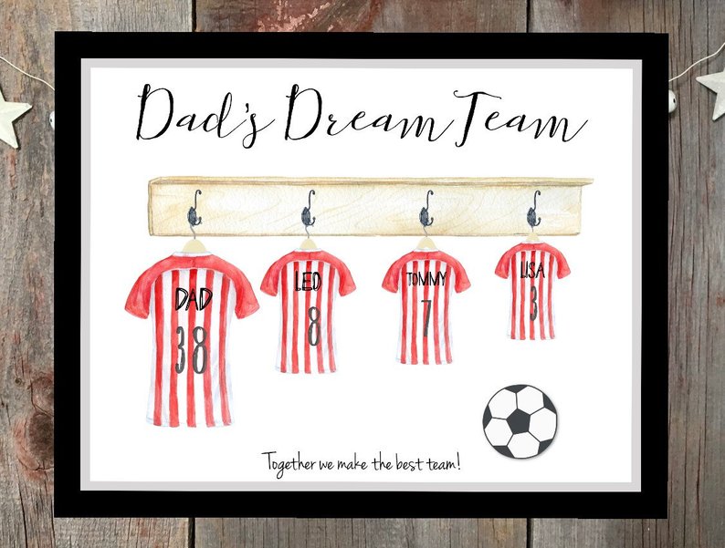 dad's dream team frame art