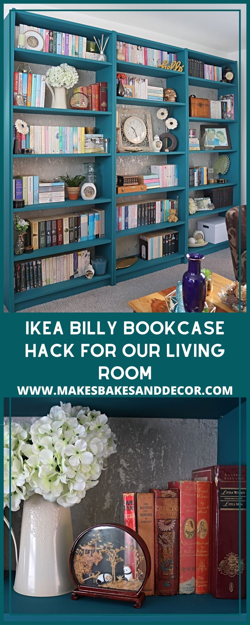 pinterest pin for my billy bookcase hack
