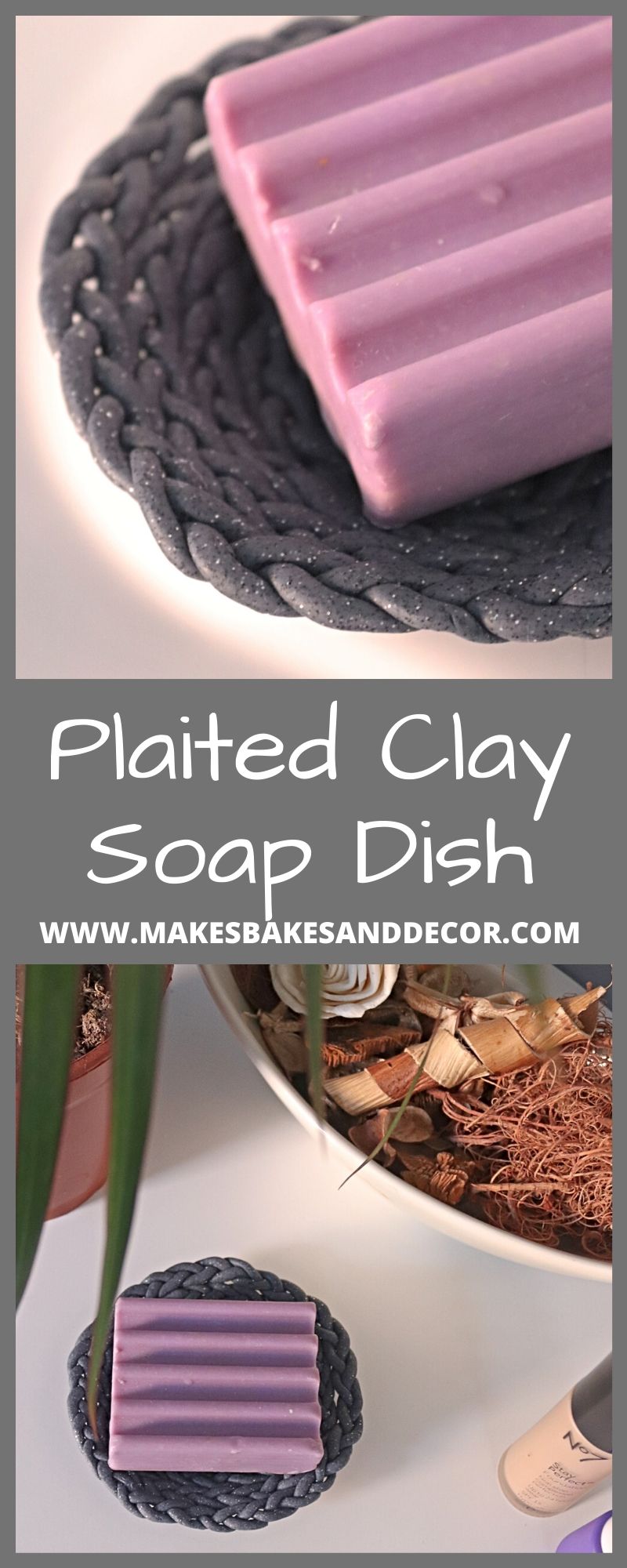 plaited clay soap dish pin