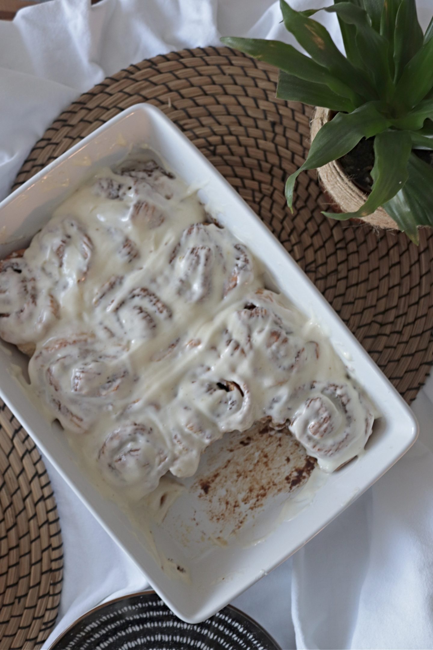 cinnamon bun flatlay