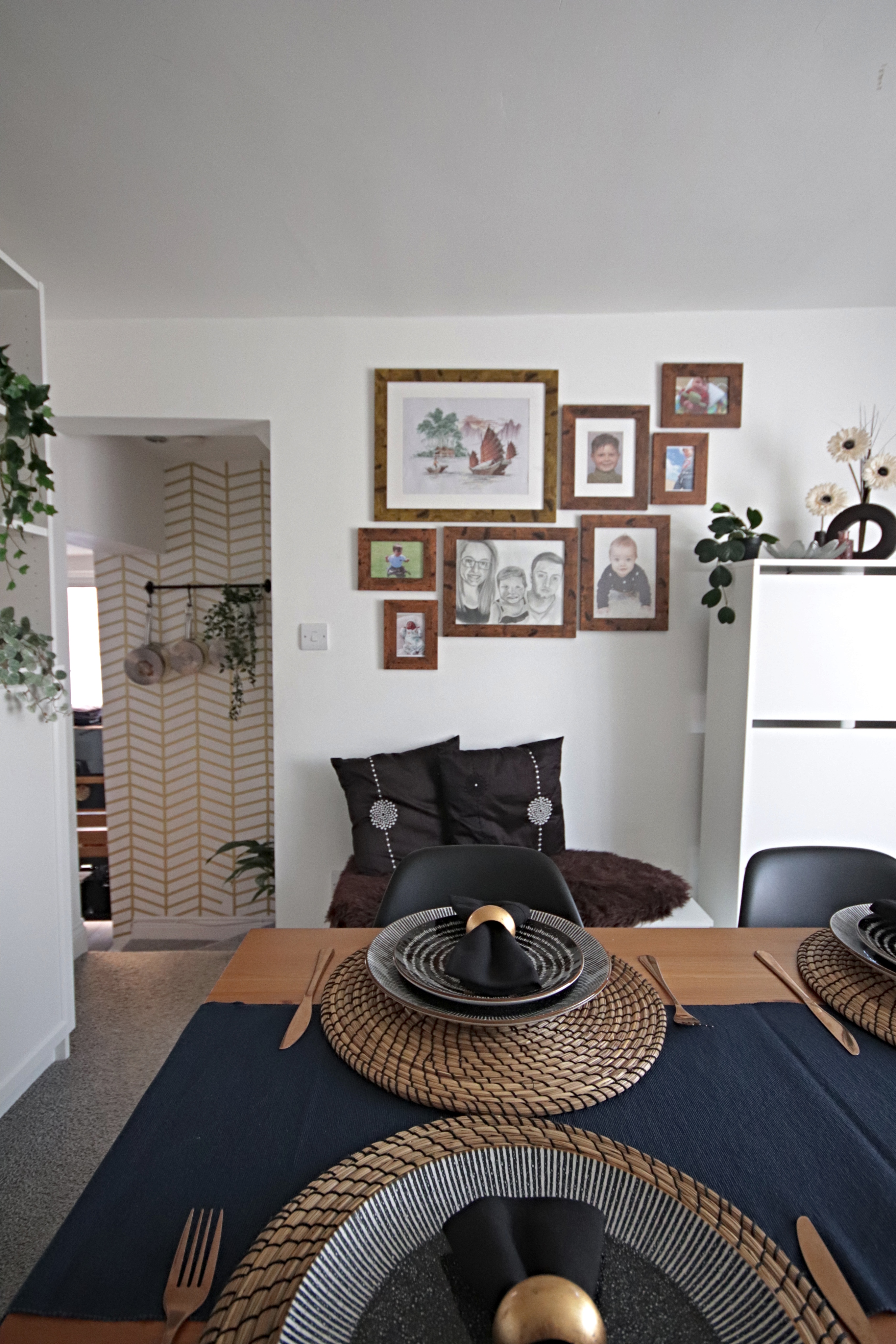 Dining room update including new Eames replica chairs and an ikea billy bookcase hack