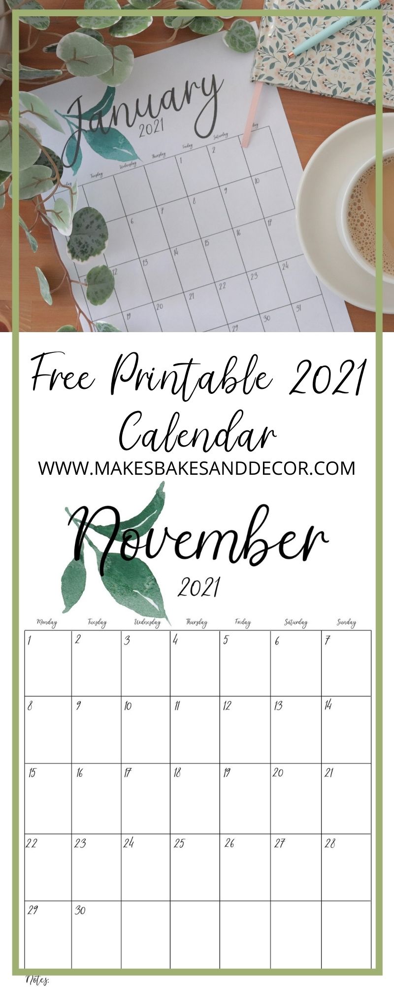 free printable 2021 calendar 