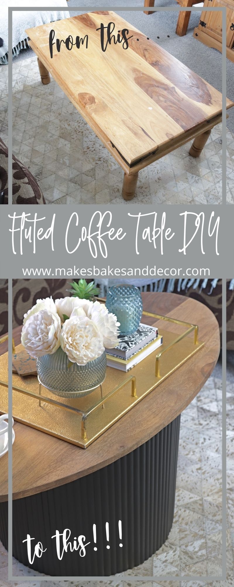 DIY FLUTED COFFEE TABLE