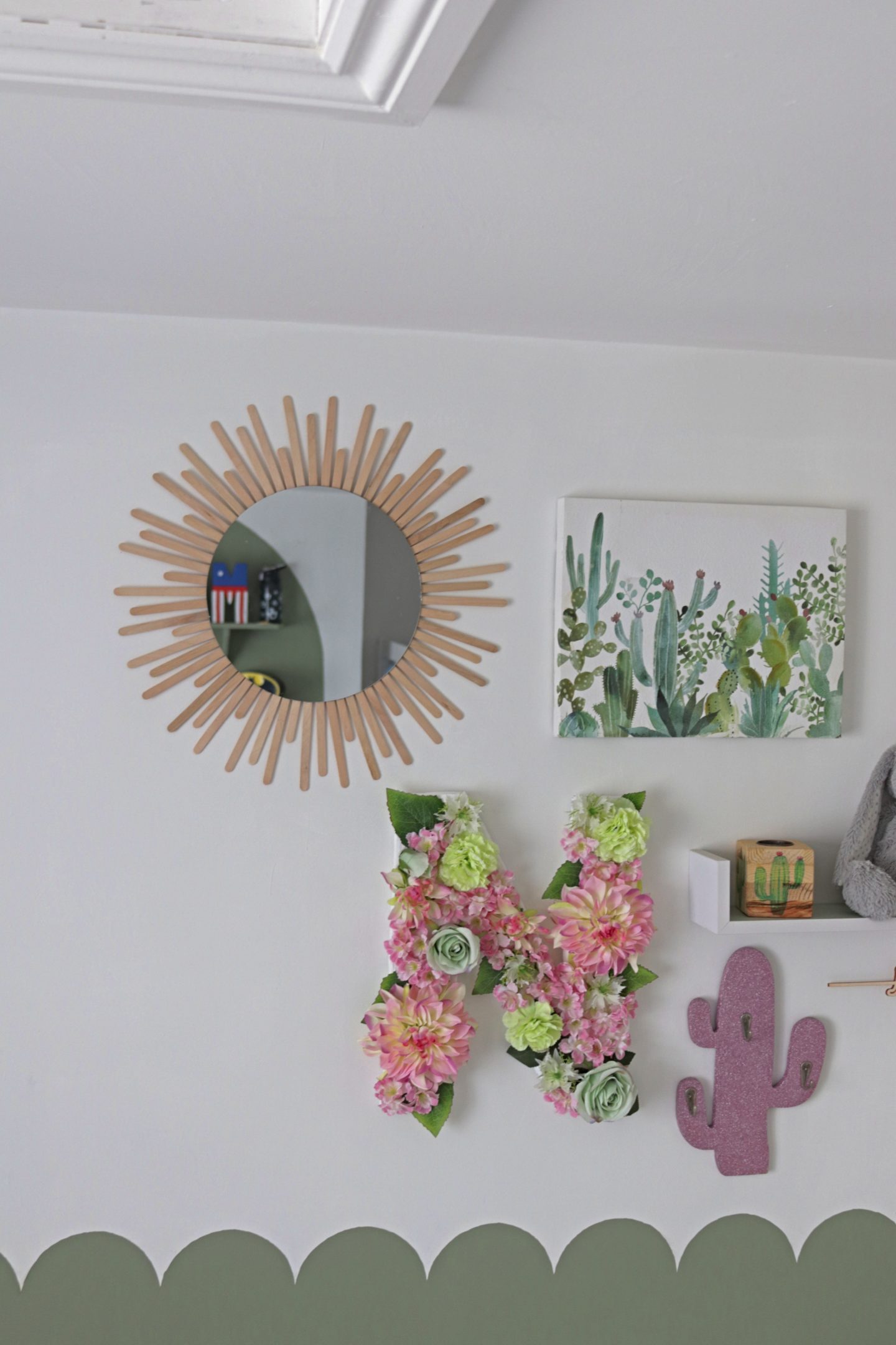 popsicle stick sunburst mirror diy