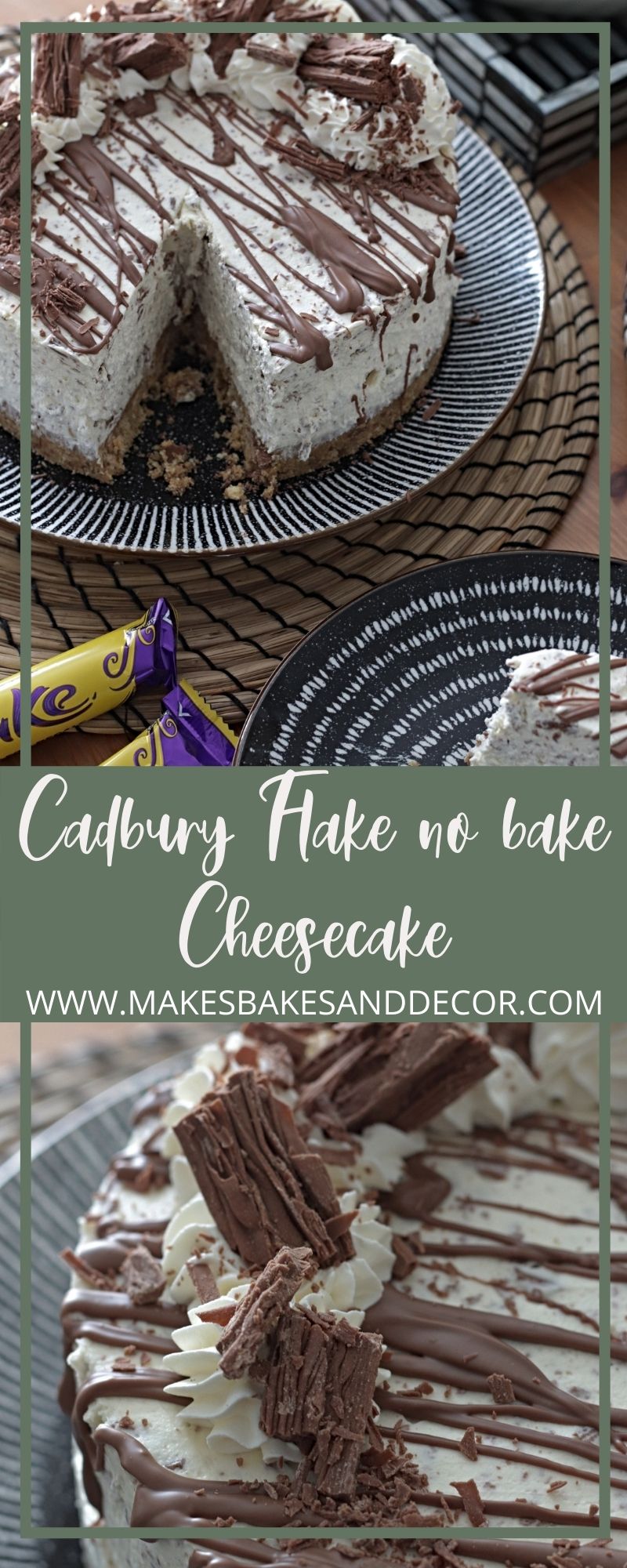 Cadbury Flake no bake Cheesecake pin