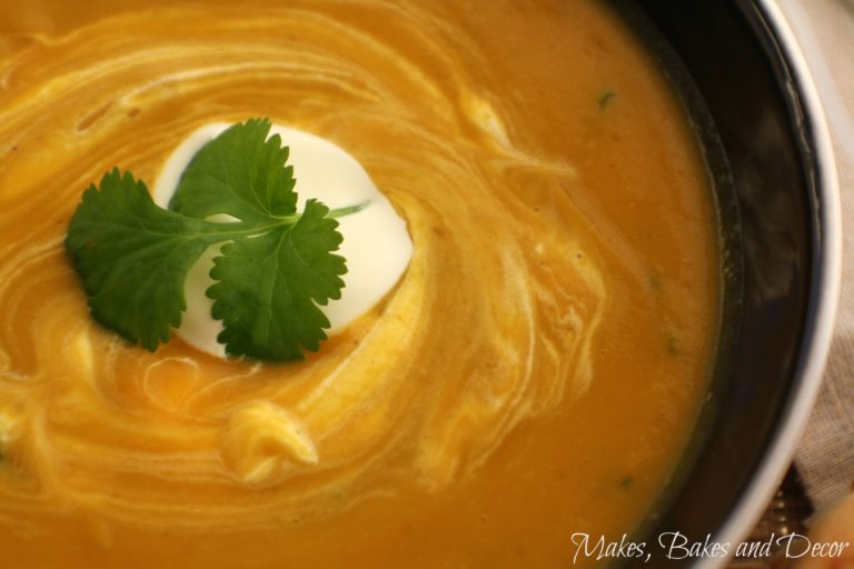 Carrot and Coriander Soup - Makes, Bakes and Decor