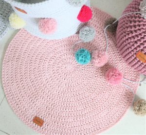 pink circle rugs